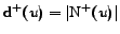 $\mathrm{d^+}(u)=\vert\mathrm{N^+}(u)\vert$