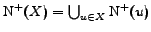 $\mathrm{N^+}(X)=\bigcup_{u\in X}\mathrm{N^+}(u)$