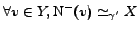 $\forall v\in Y, \mathrm{N^-}(v) \simeq_{\gamma'} X$