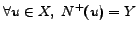 $\forall u \in X,\ N^+(u)=Y$