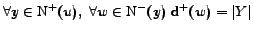 $\forall y \in \mathrm{N^+}(u), \forall w \in \mathrm{N^-}(y) \ \mathrm{d^+}(w)=\vert Y\vert$