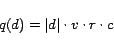 \begin{displaymath}q(d)=\vert d\vert\cdot v\cdot r\cdot c\end{displaymath}