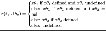 $\displaystyle x(\theta_1 \cup \theta_2) = \left\{\mbox{\begin{minipage}{0.45\te... ...e: $x\theta_2$ if $x\theta_2$ defined\ else: undefined \end{minipage}}\right.$