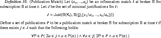 \begin{Definition}(Publication Match) Let $\langle a_1,...,a_n\rangle$\ be an i... ...\sf {P}$$\ \in P \wedge a \in \sf {P}$$(\alpha)\ )$ \end{center}\end{Definition}