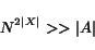 \begin{displaymath}\begin{array}{ll} & N^{2\vert X\vert} » \vert A\vert\ \end{array}\end{displaymath}